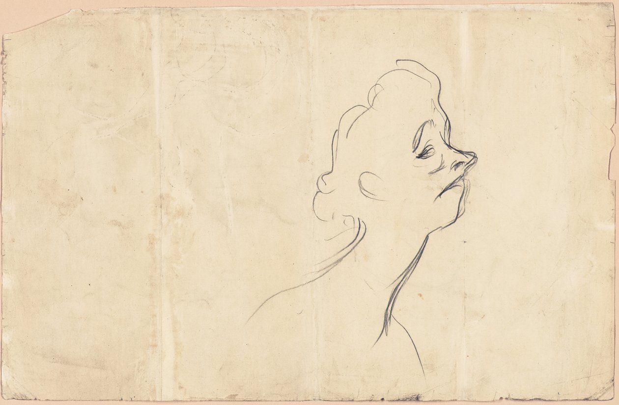 Yvette Guilbert (recto) Tre-kvarts undersøgelse af Yvette Guilbert (verso) af Henri de Toulouse-Lautrec