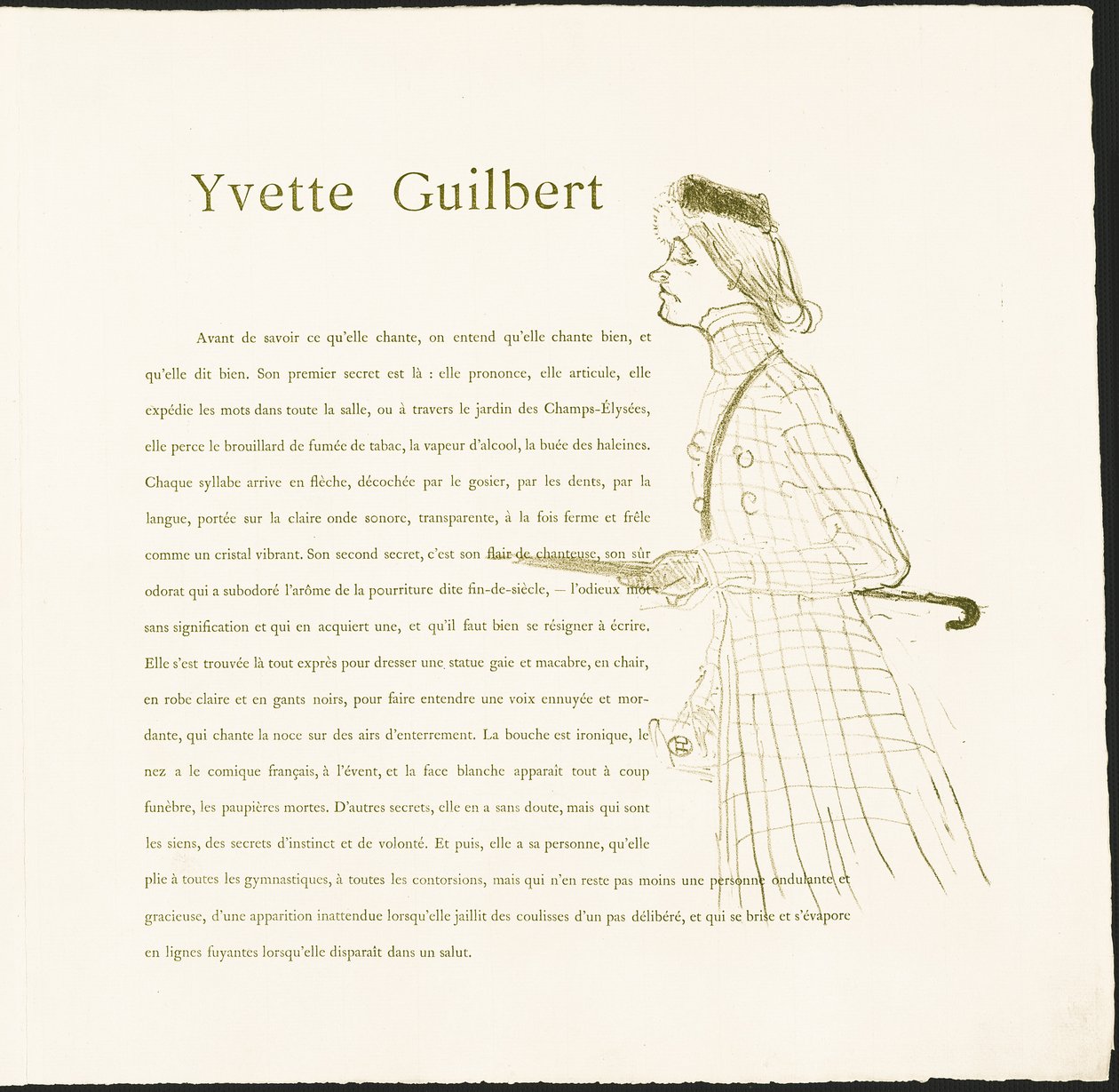 Yvette Guilbert af Henri de Toulouse-Lautrec