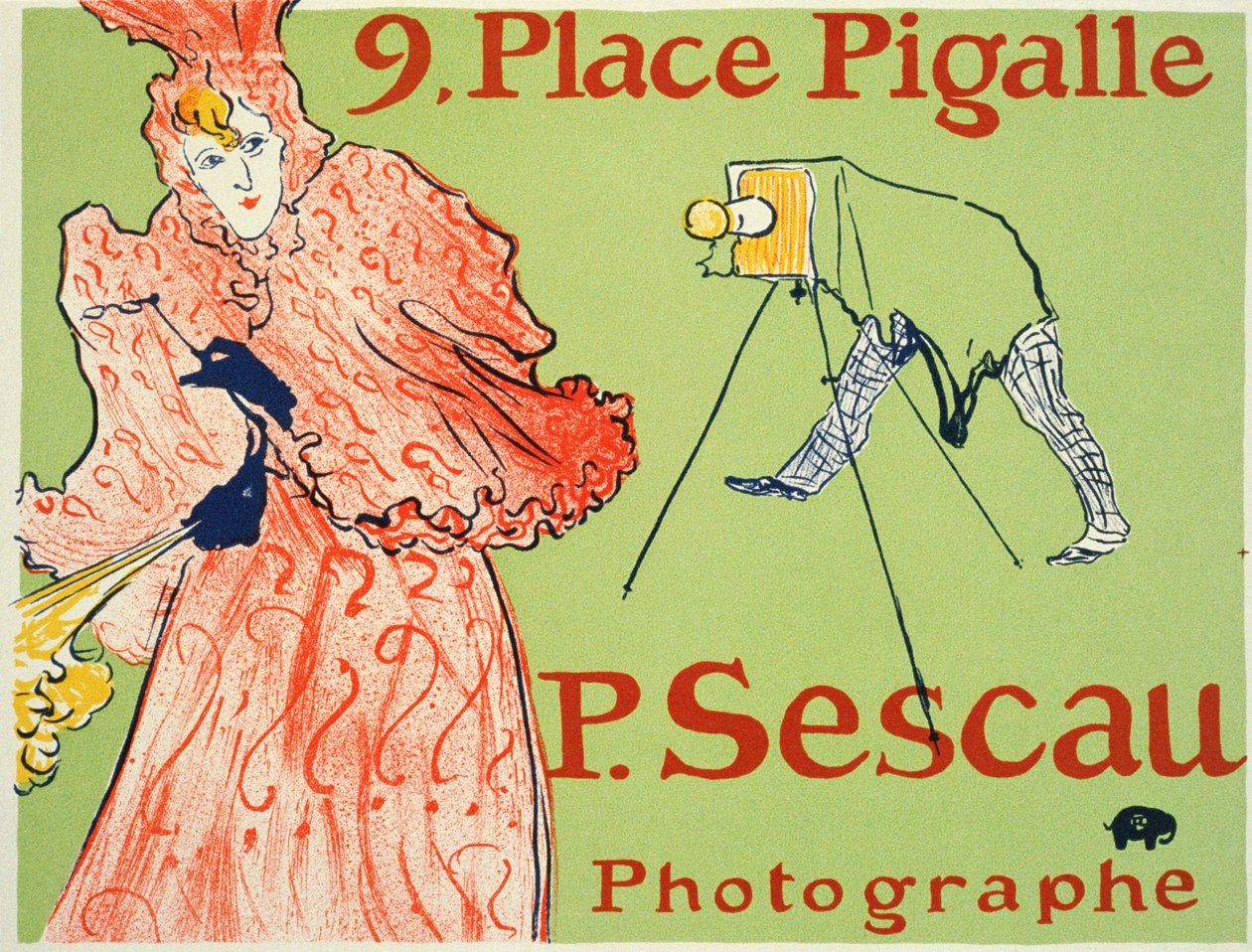 9, Place Pigalle, P. Sescau fotografplakat, 1894. af Henri de Toulouse Lautrec