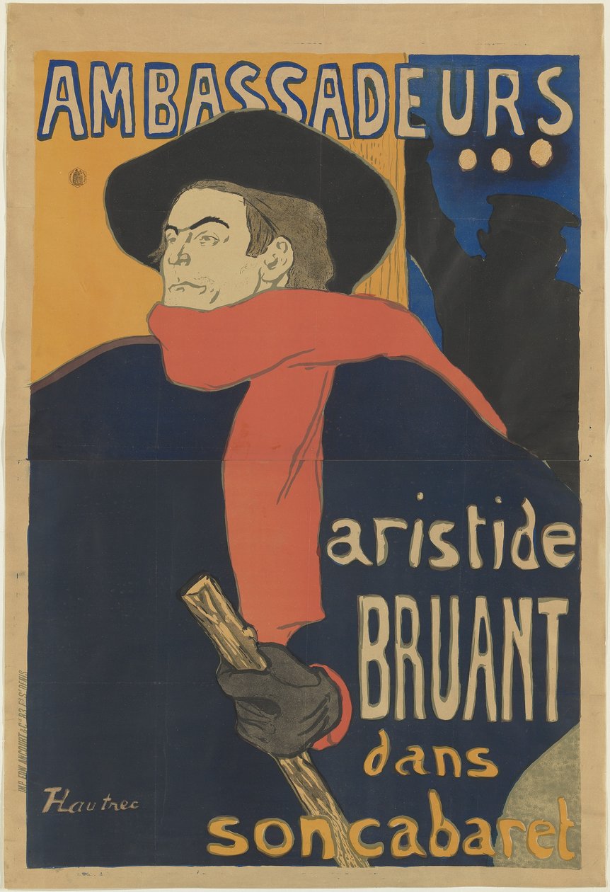 Ambassadører: Aristide Bruant, 1892 af Henri de Toulouse Lautrec