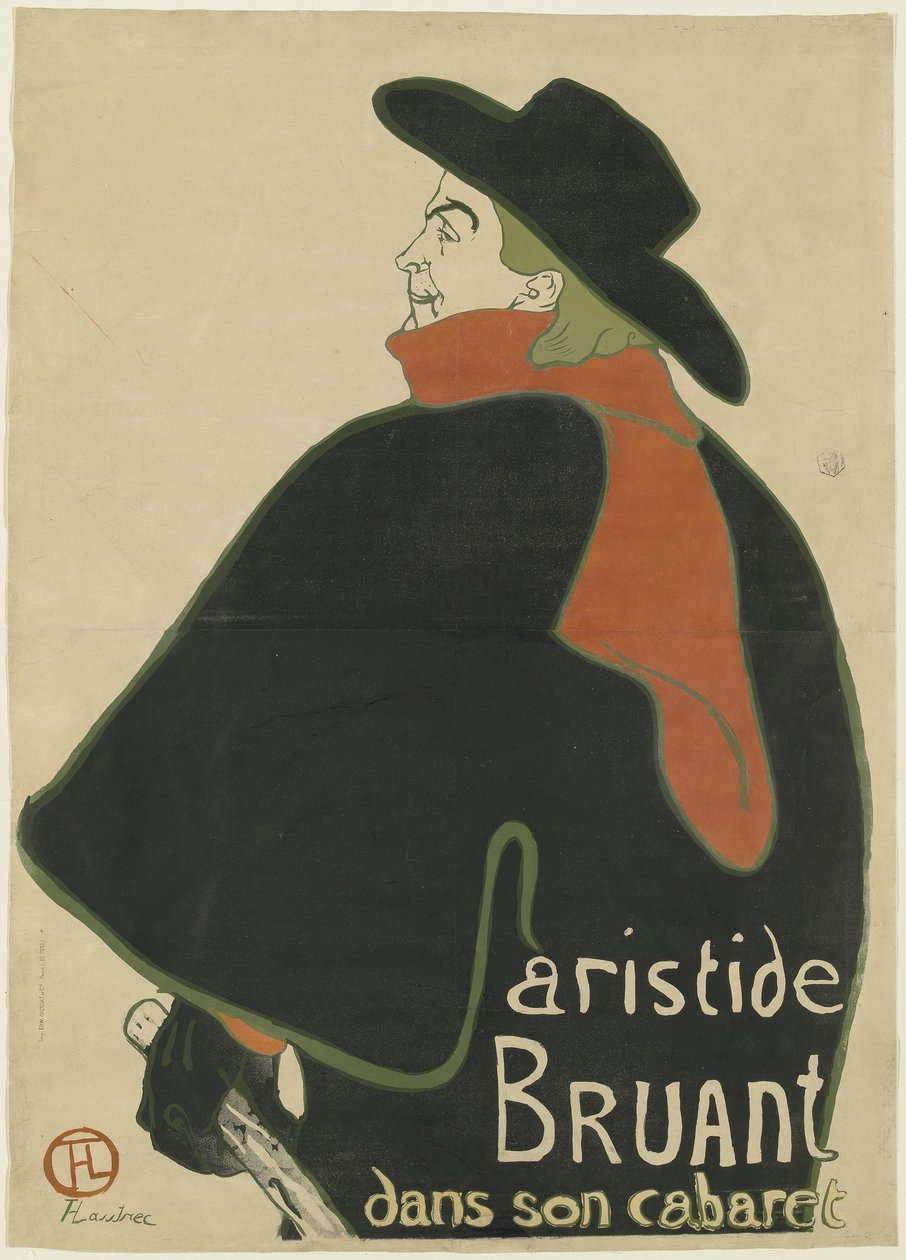 Aristide Bruant, I hans kabaret, 1893 af Henri de Toulouse Lautrec