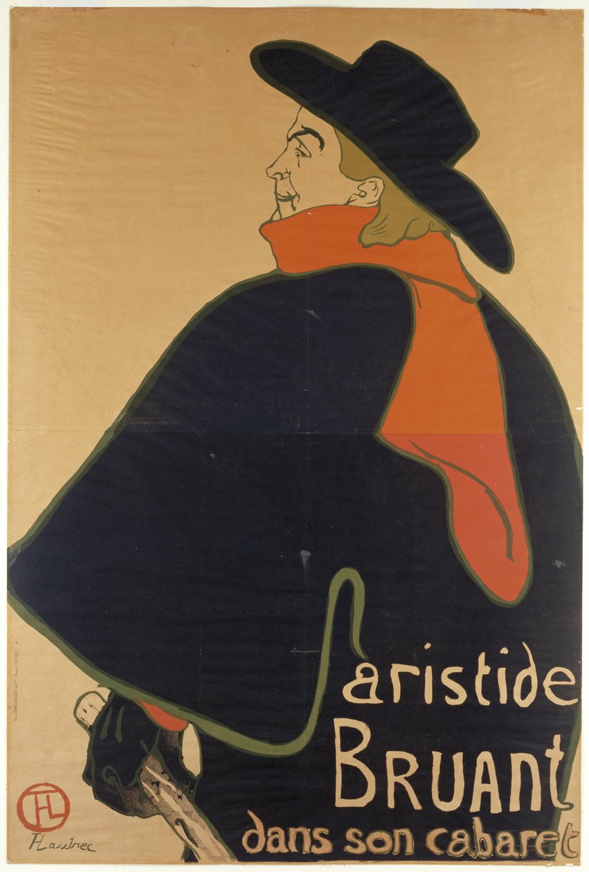 Aristide Bruant i hans kabaret, 1893 af Henri de Toulouse Lautrec
