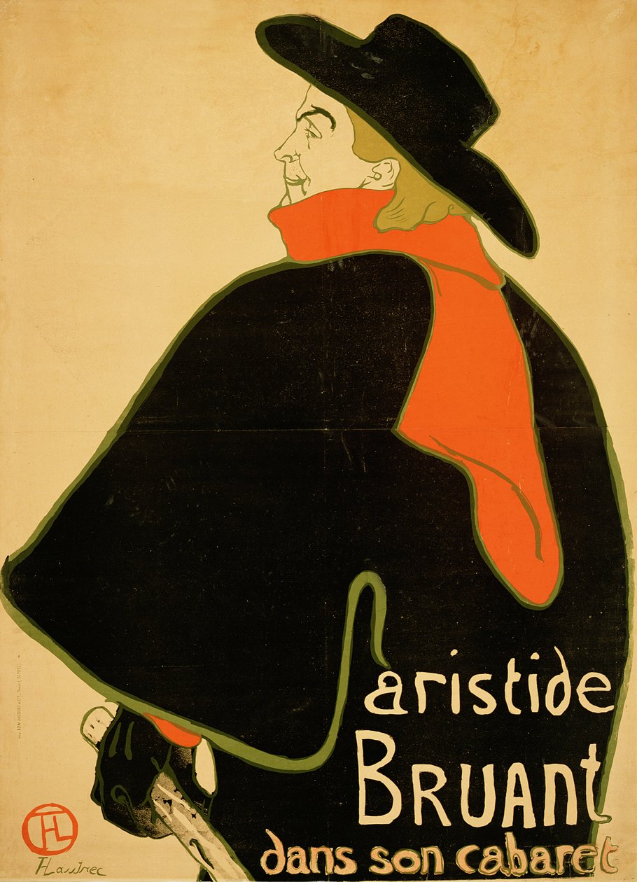 Aristide Bruant i hans kabaret, 1893 af Henri de Toulouse Lautrec