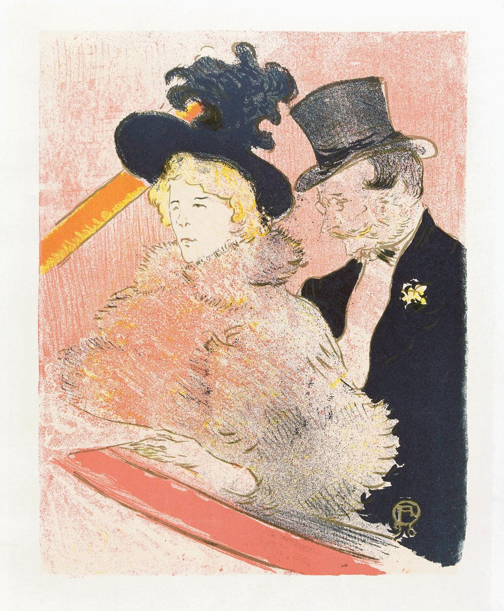 Hos Les Decadents. Plakat af Toulouse-Lautrec. af Henri de Toulouse Lautrec