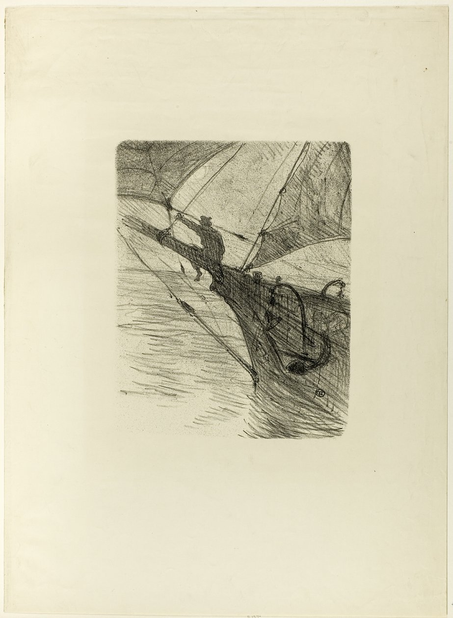 At Sea by Night, fra Melodier af Désiré Dihau af Henri de Toulouse Lautrec