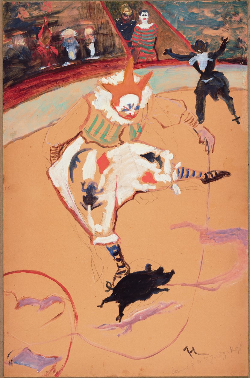 På Cirkus Fernando: Medrano med en pattegris af Henri de Toulouse Lautrec