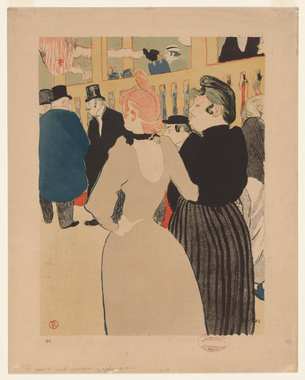 Ved Moulin Rouge: La Goulue og hendes søster af Henri de Toulouse Lautrec