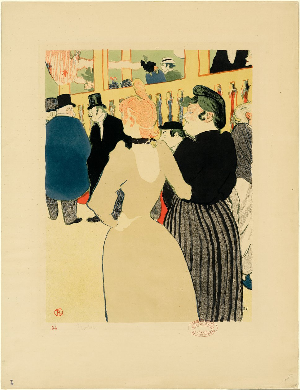 På Moulin Rouge, La Goulue og hendes søster af Henri de Toulouse Lautrec