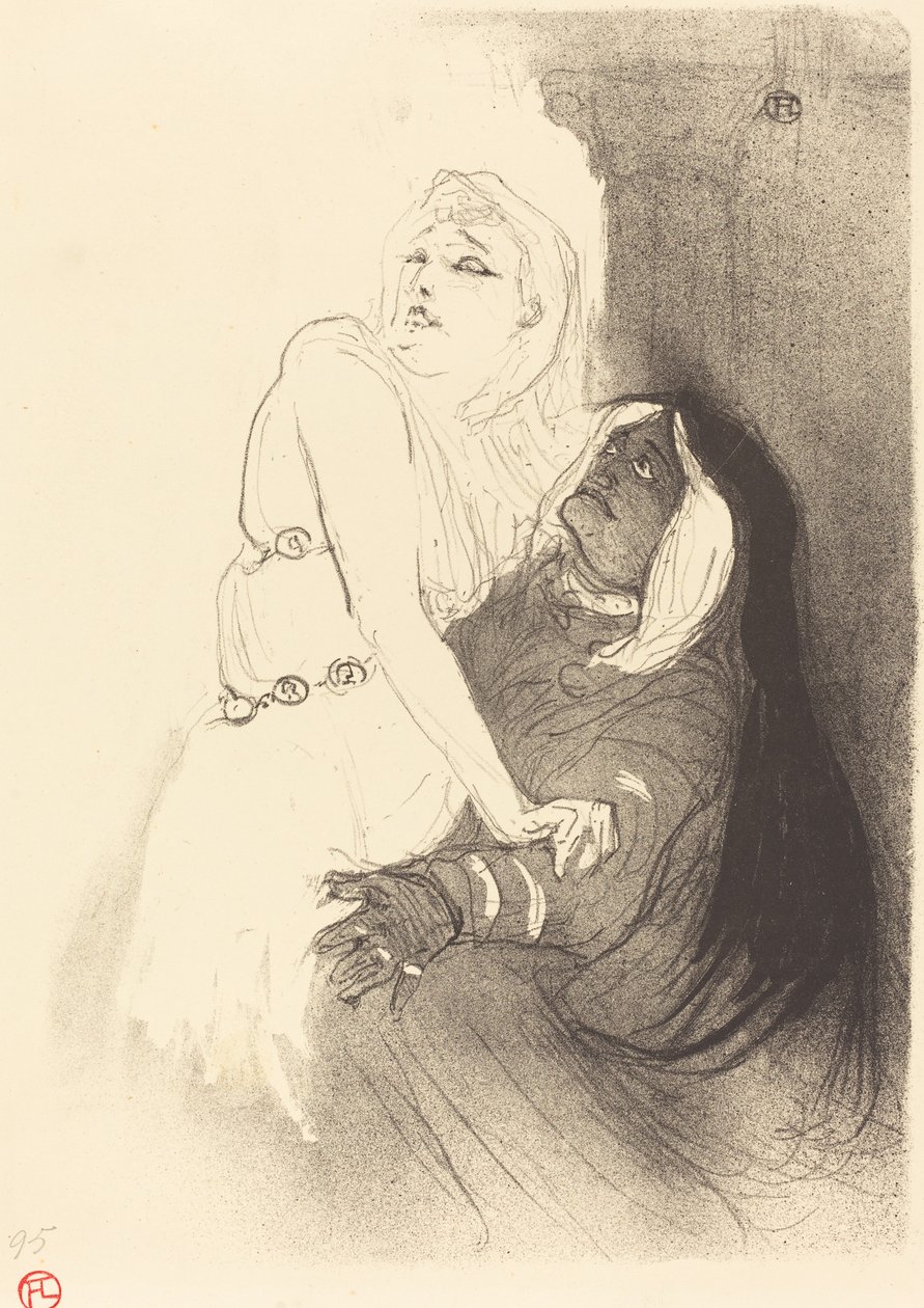 Ved renæssancen: Sarah Bernhardt i Phedre A la renæssancen: Sarah Bernhardt dans..., 1893. af Henri de Toulouse Lautrec