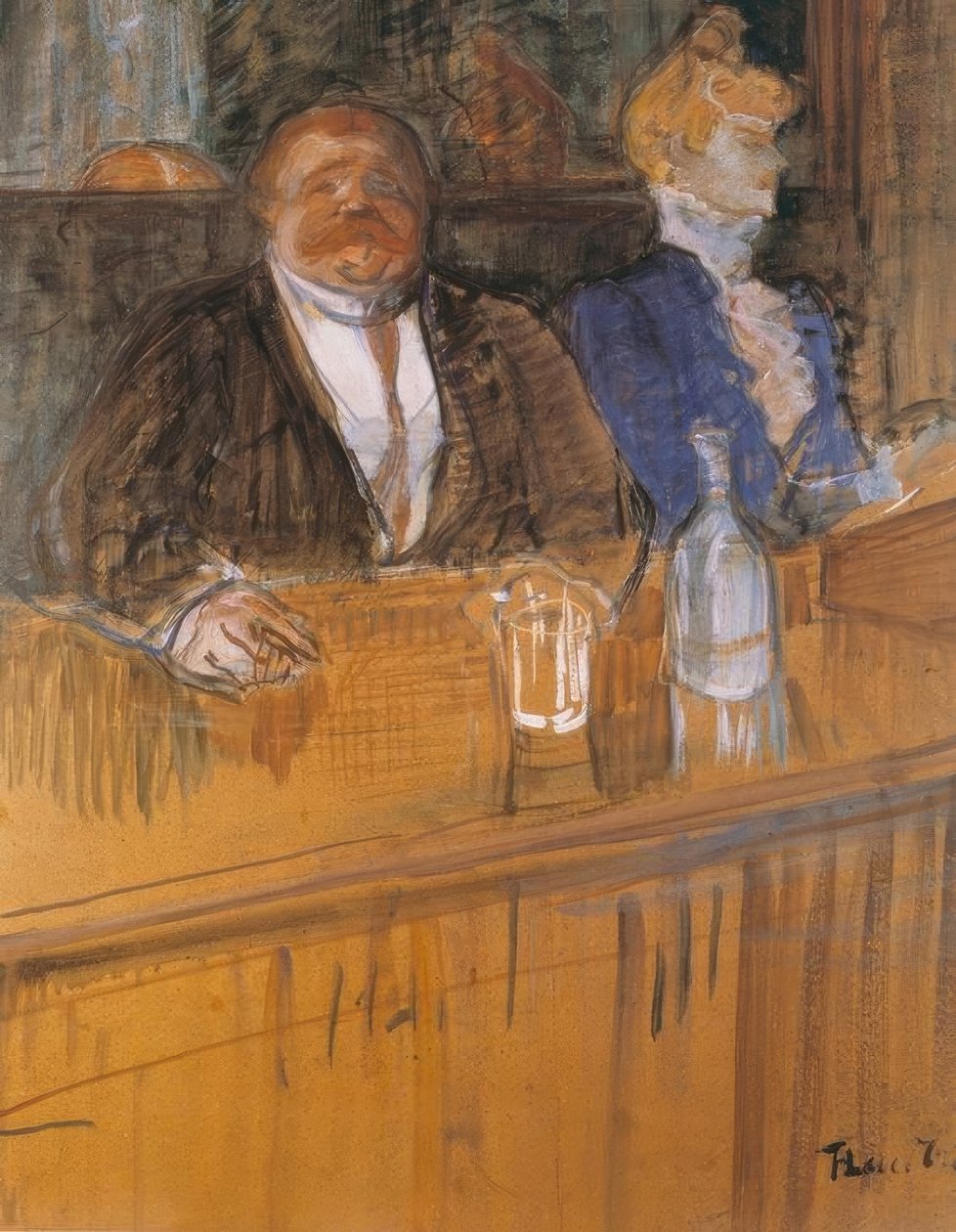På caféen: Forbrugeren og den klorotiske kasserer af Henri de Toulouse-Lautrec