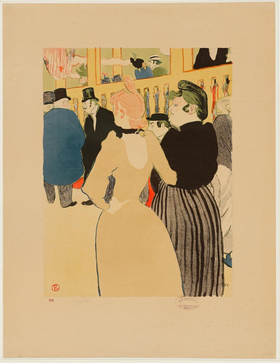 På Moulin Rouge, La Goulue og hendes søster af Henri de Toulouse Lautrec