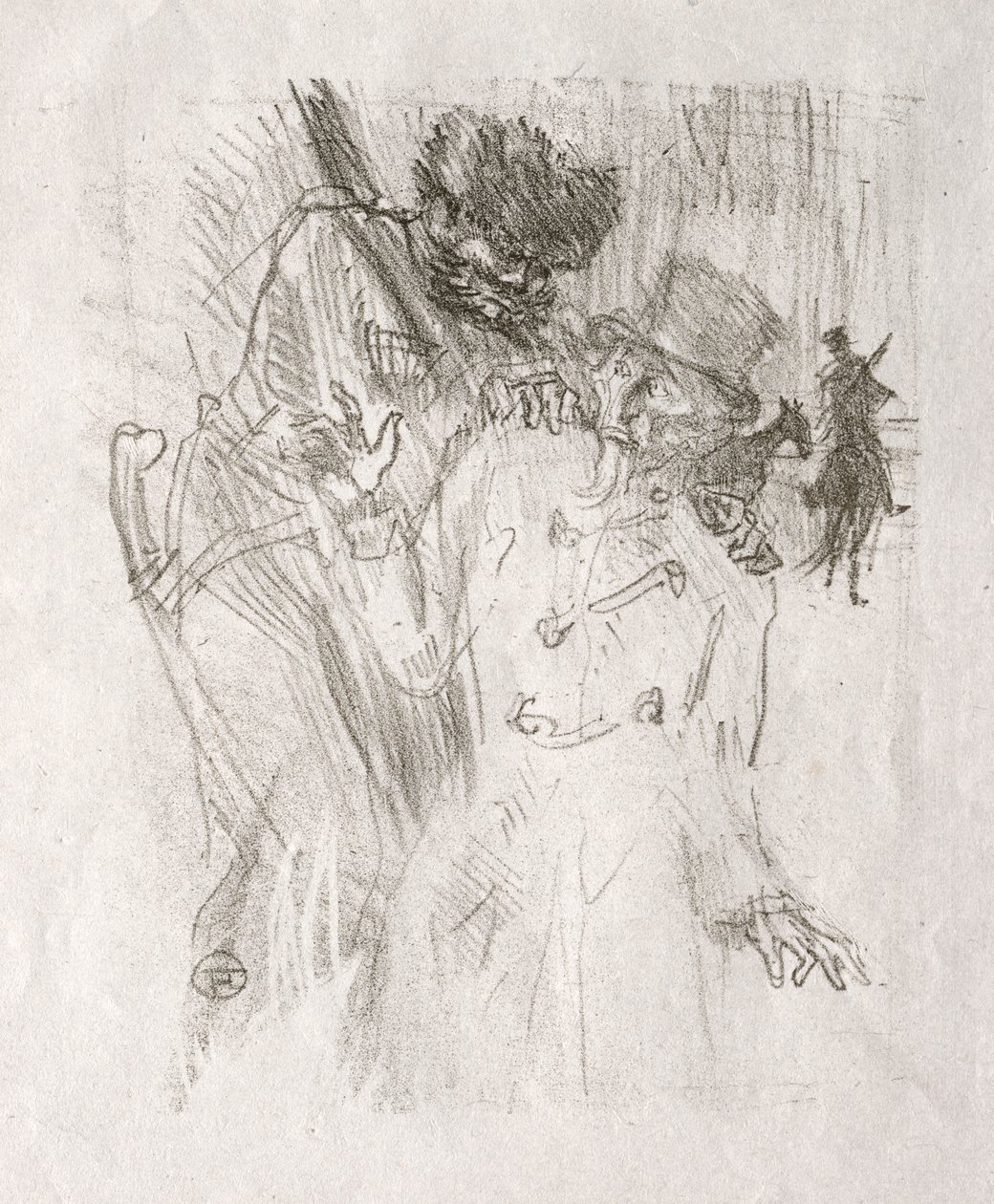 Ved foden af ​​Sinai: Arrestation af Schlomé Fuss, 1898. af Henri de Toulouse Lautrec