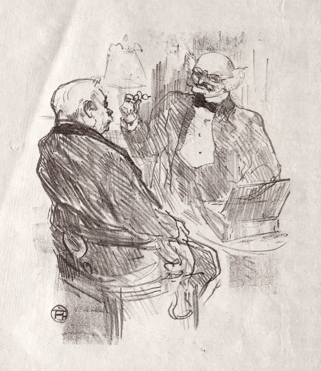 Ved foden af ​​Sinai: Georges Clemenceau og LOculiste Mayer, 1898. af Henri de Toulouse Lautrec