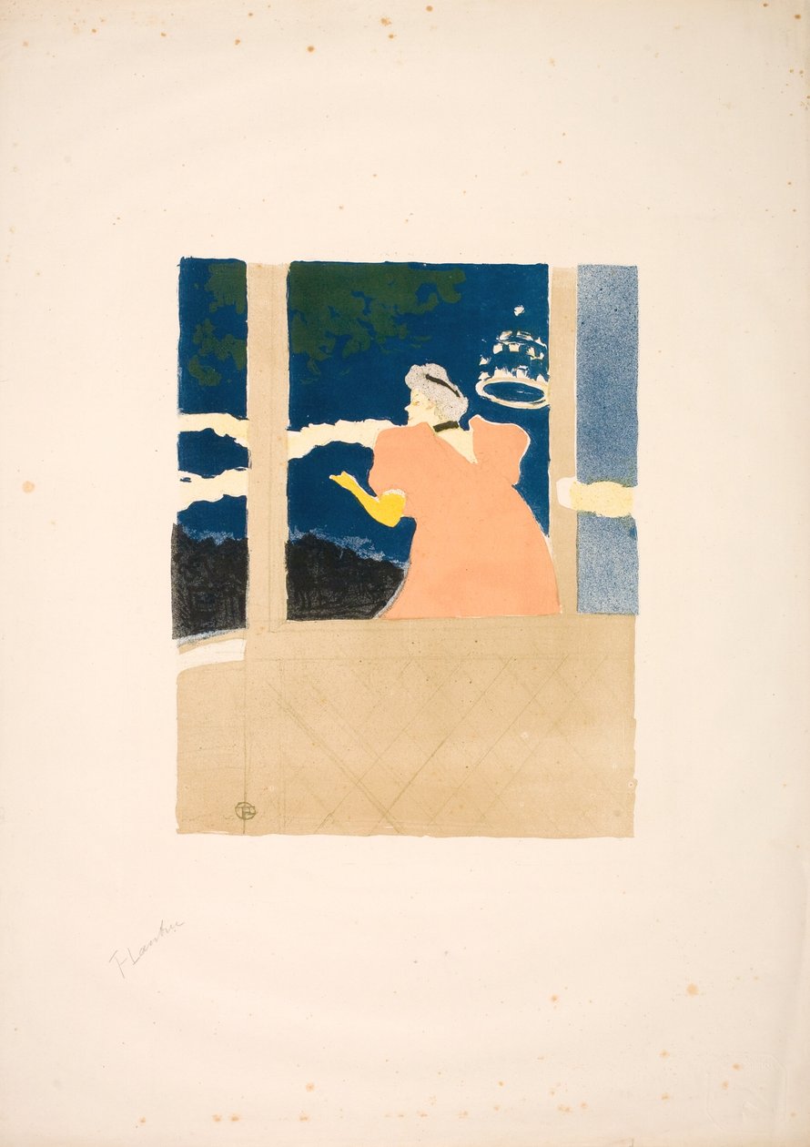 Aux Ambassadeurs - sangerinde ved café-koncerten af Henri de Toulouse Lautrec