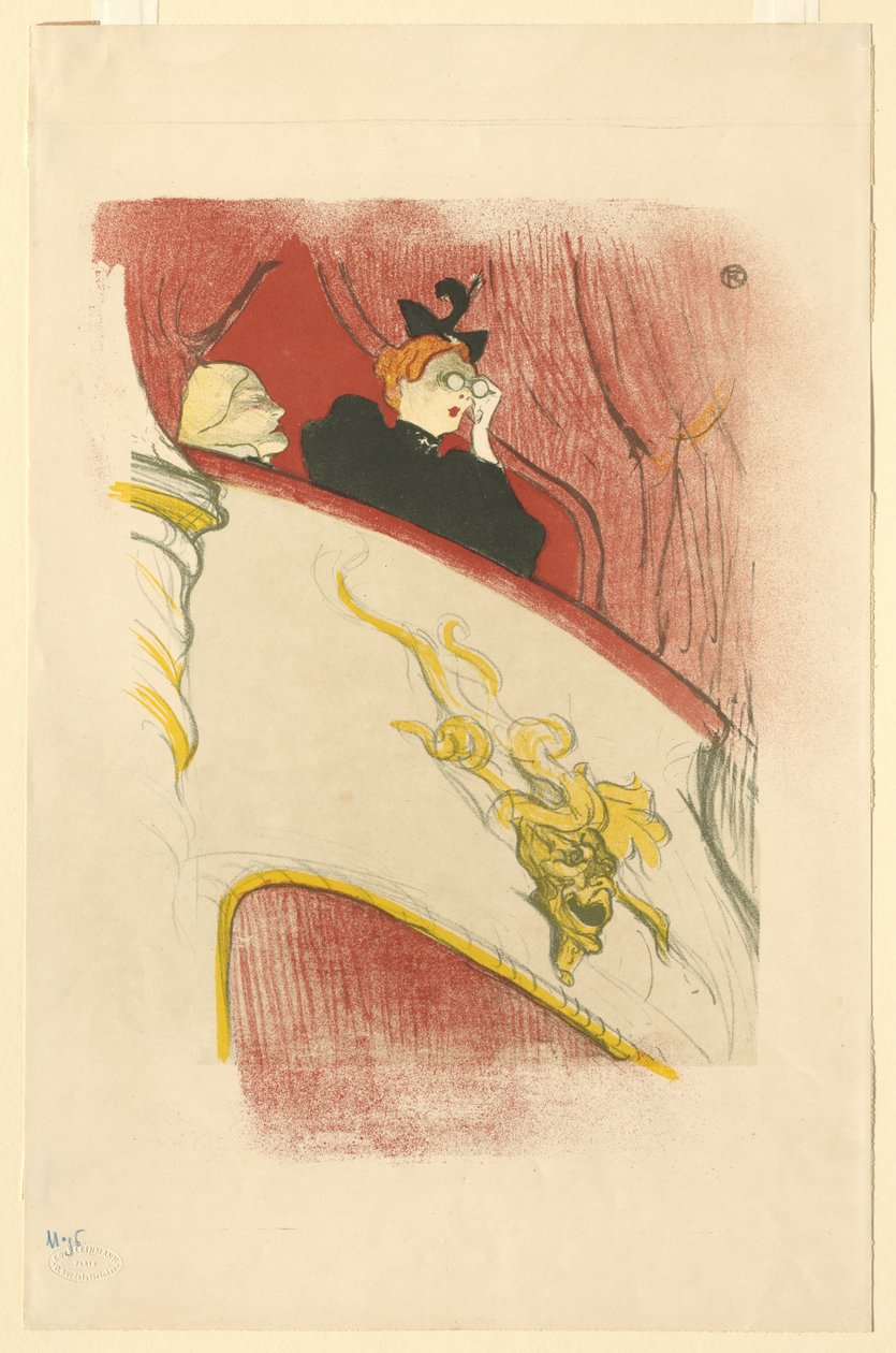 Balkon med en forgyldt grotesk maske af Henri de Toulouse Lautrec