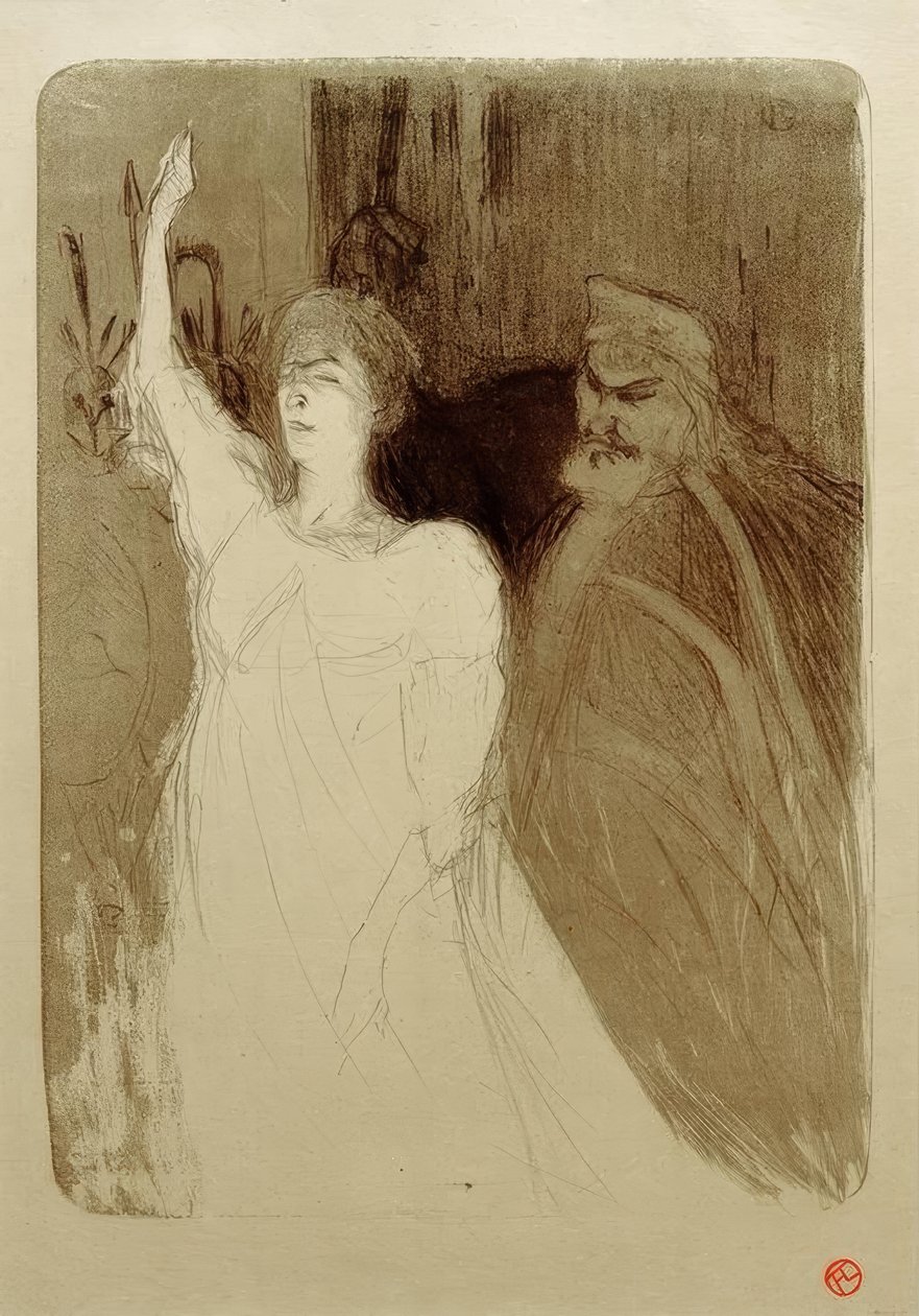Bartet og Mounet-Sully, i Antigone af Henri de Toulouse Lautrec