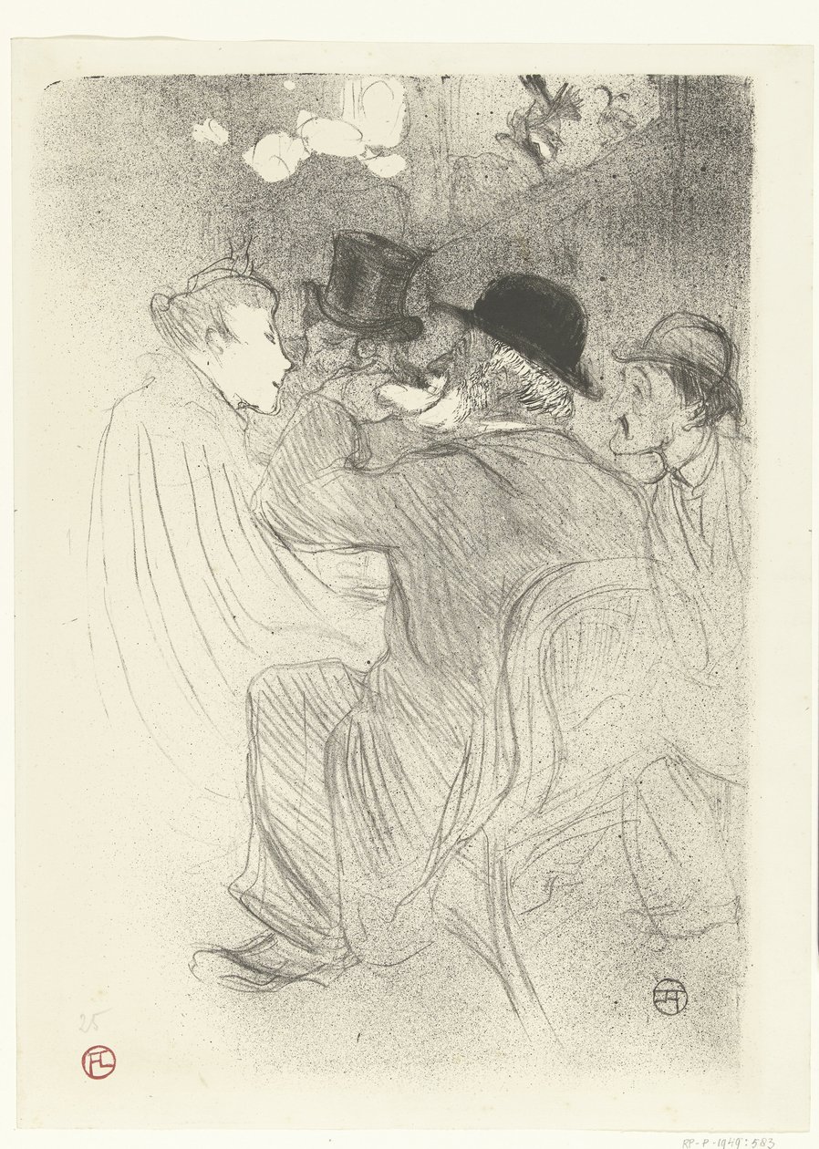 Besøgende i cafe Moulin Rouge Ved Moulin Rouge. Et groft! En rigtig grov! af Henri de Toulouse Lautrec