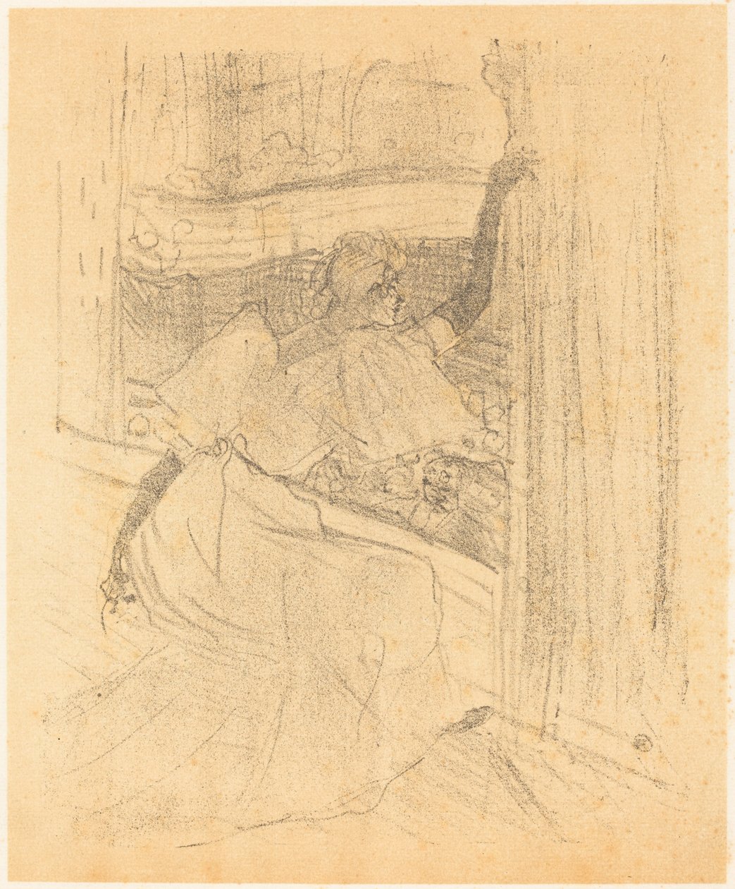 Bøjer sig for publikum (Saluant le public) af Henri de Toulouse Lautrec