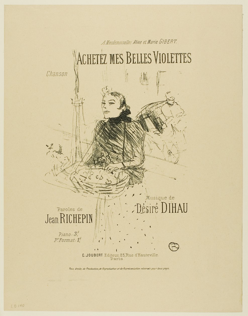 Køb mine smukke violer fra Mélodies de Désiré Dihau af Henri de Toulouse Lautrec