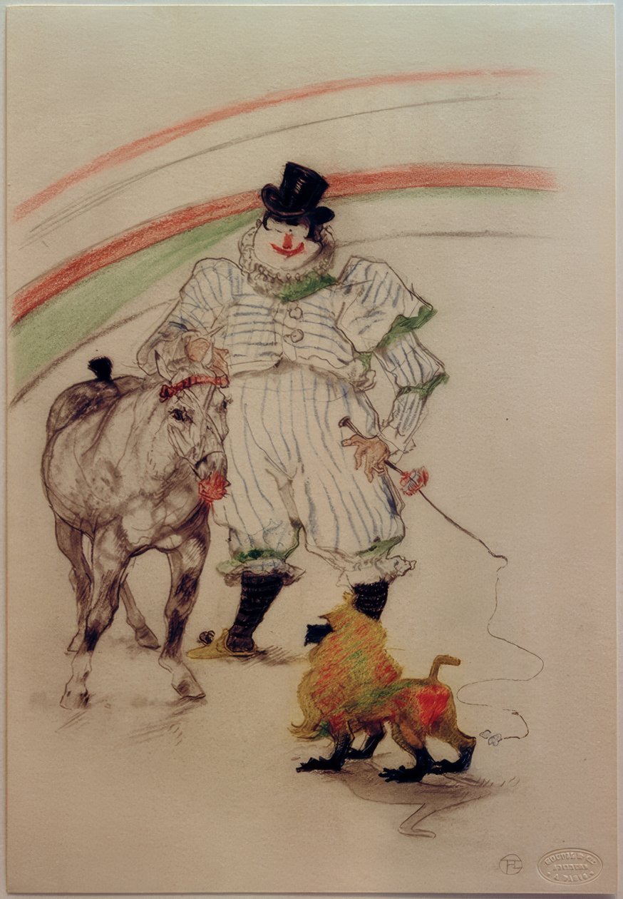 Hest og abe trænet af Henri de Toulouse Lautrec