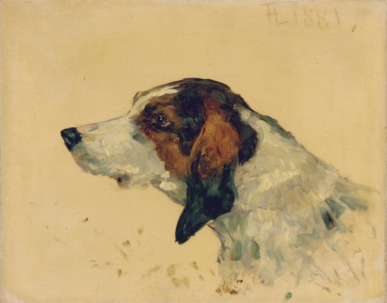 Jagthund, 1881 af Henri de Toulouse Lautrec