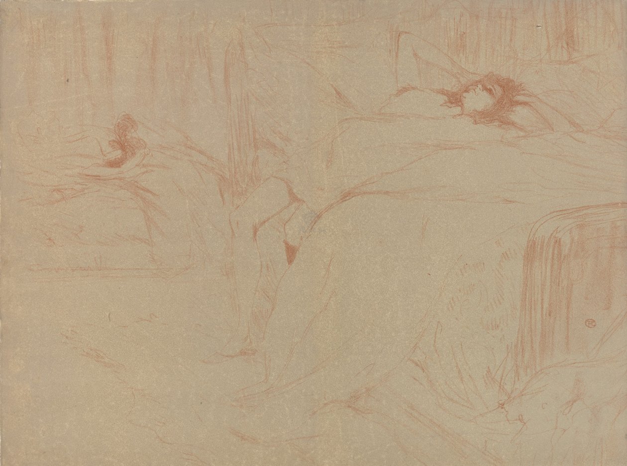 Kollapset på sengen, fra serien Elles, 1896., 1896. af Henri de Toulouse Lautrec