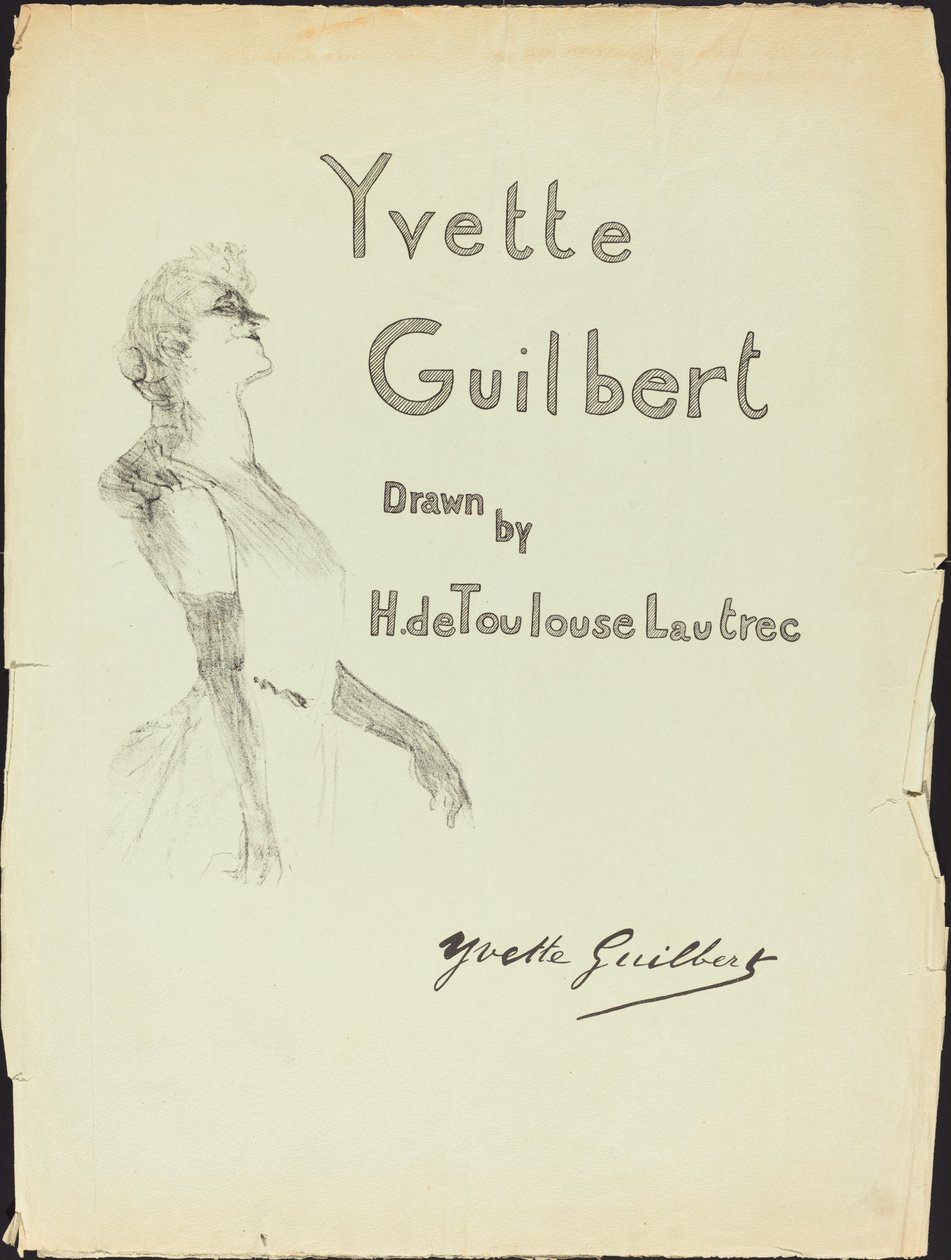 Cover, Yvette Guilbert af Henri de Toulouse Lautrec