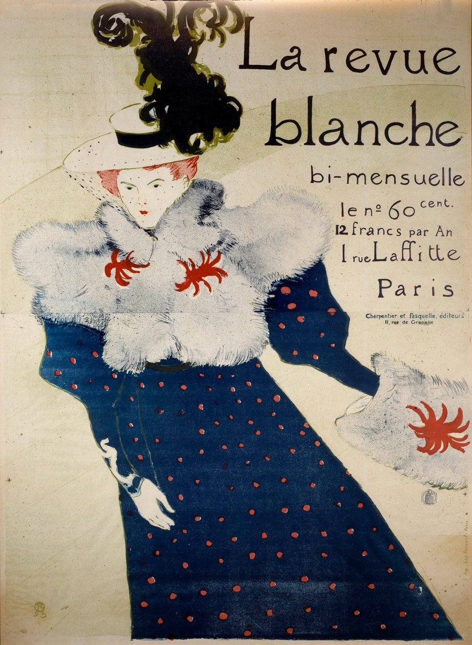 Forside af den anden månedlige "" La revue blanche"". Litografi af Henri de Toulouse Lautrec (1864-1901) af Henri de Toulouse Lautrec