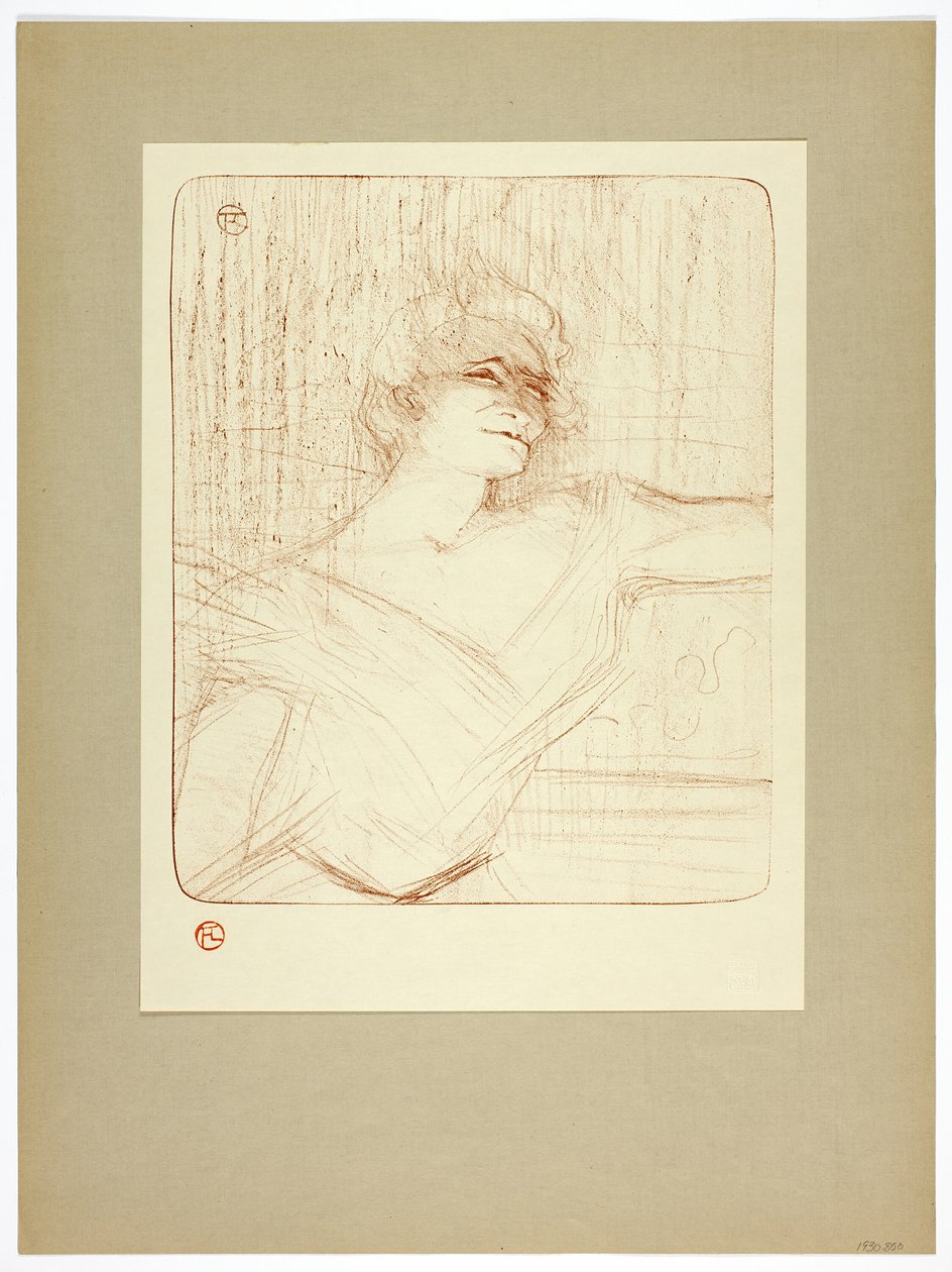 I limen plade to fra Yvette Guilbert af Henri de Toulouse Lautrec