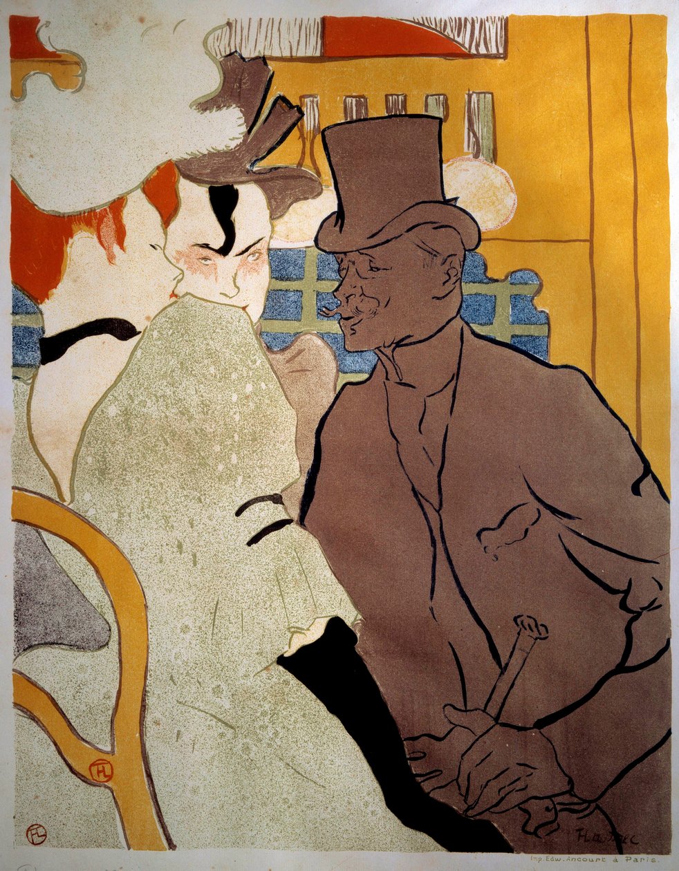 Engelsk ved Moulin Rouge Litografi af Henri de Toulouse Lautrec (1864-1901) 1892 Søn. 0,47x0,37 m Albi, Musee Toulouse Lautrec af Henri de Toulouse Lautrec