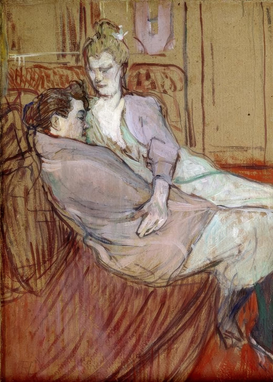Studie for The Two Friends af Henri de Toulouse Lautrec