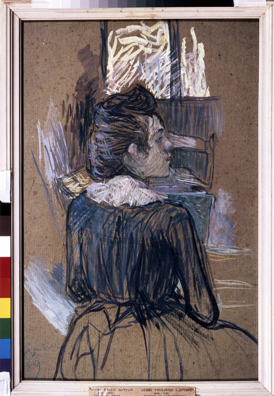 Kvinde ved vinduet. Tegning af Henri de Toulouse-Lautrec (Toulouse Lautrec af Henri de Toulouse Lautrec