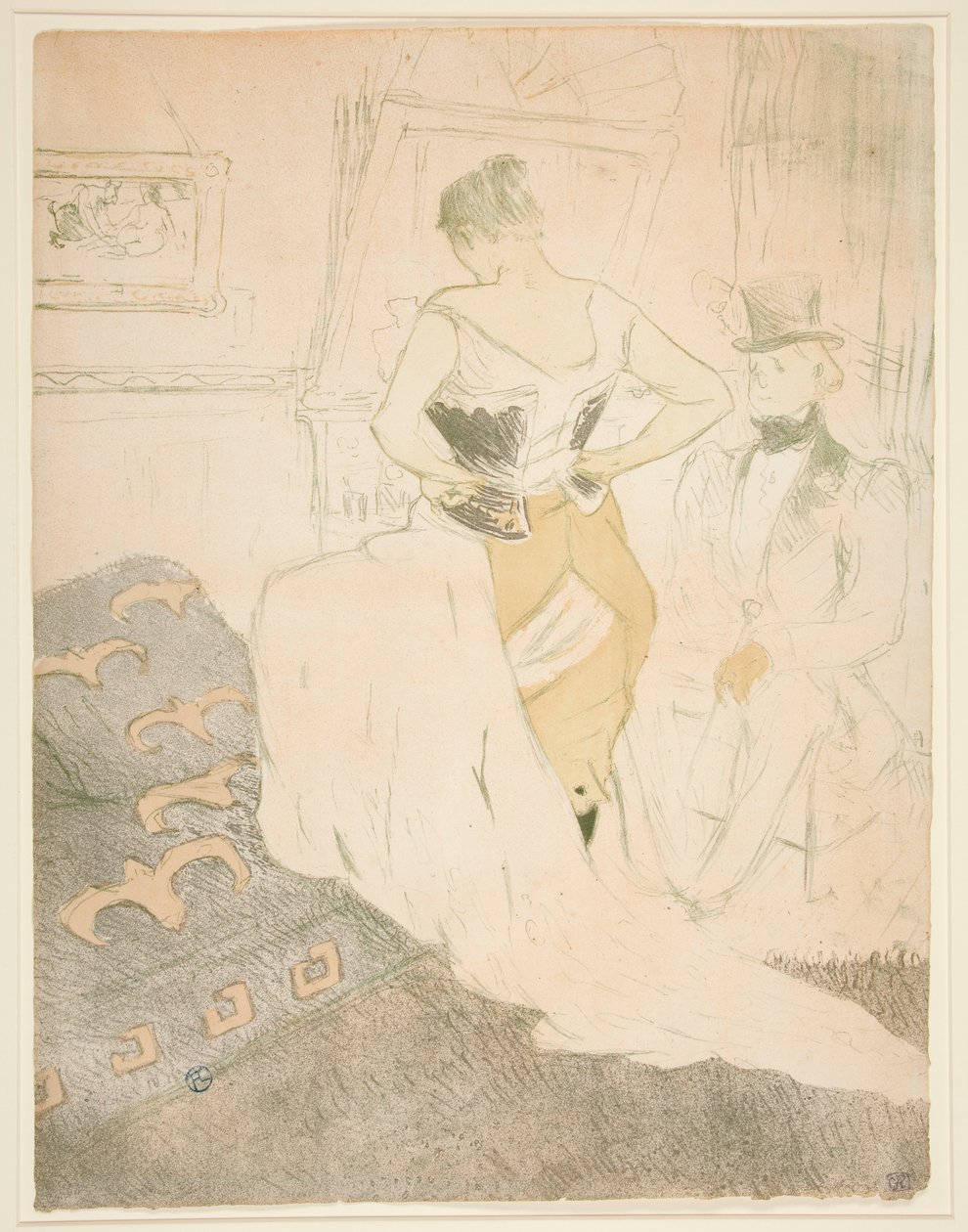 Femme en corset, conqu?te de passage (Woman Fastening a Corset, Passing Conquest), fra serien Elles af Henri de Toulouse Lautrec