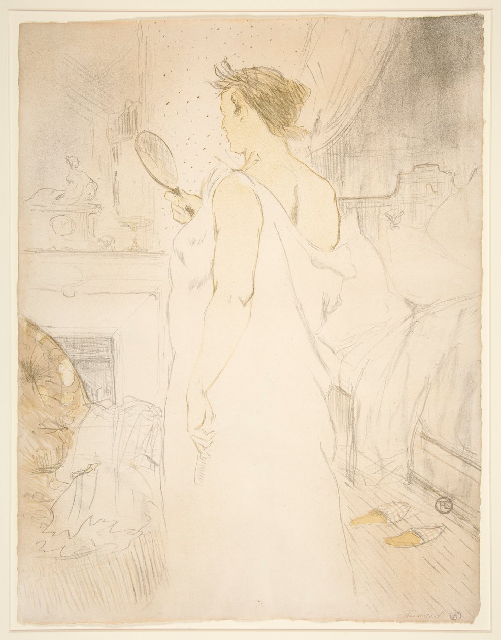 Femme ? glace, la glace ? main (Woman with Hand Mirror), fra serien Elles af Henri de Toulouse Lautrec