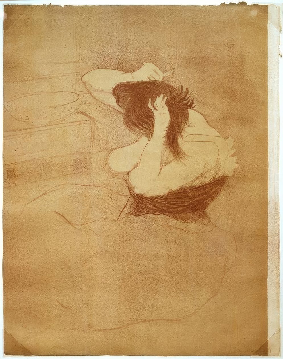 Kvinde kæmmer, Frisør af Henri de Toulouse Lautrec