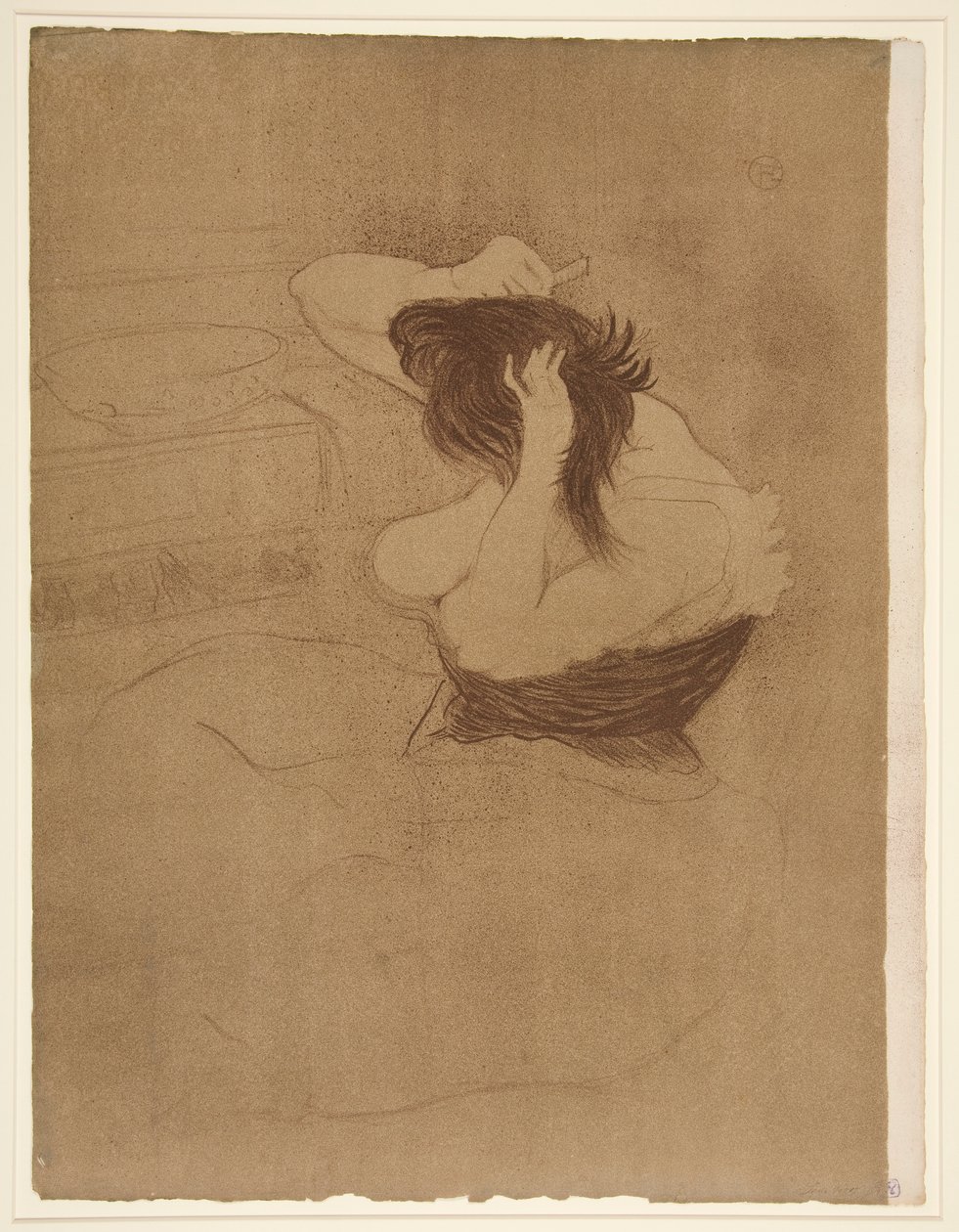 Woman Combing Her Hair, fra serien Elles af Henri de Toulouse Lautrec