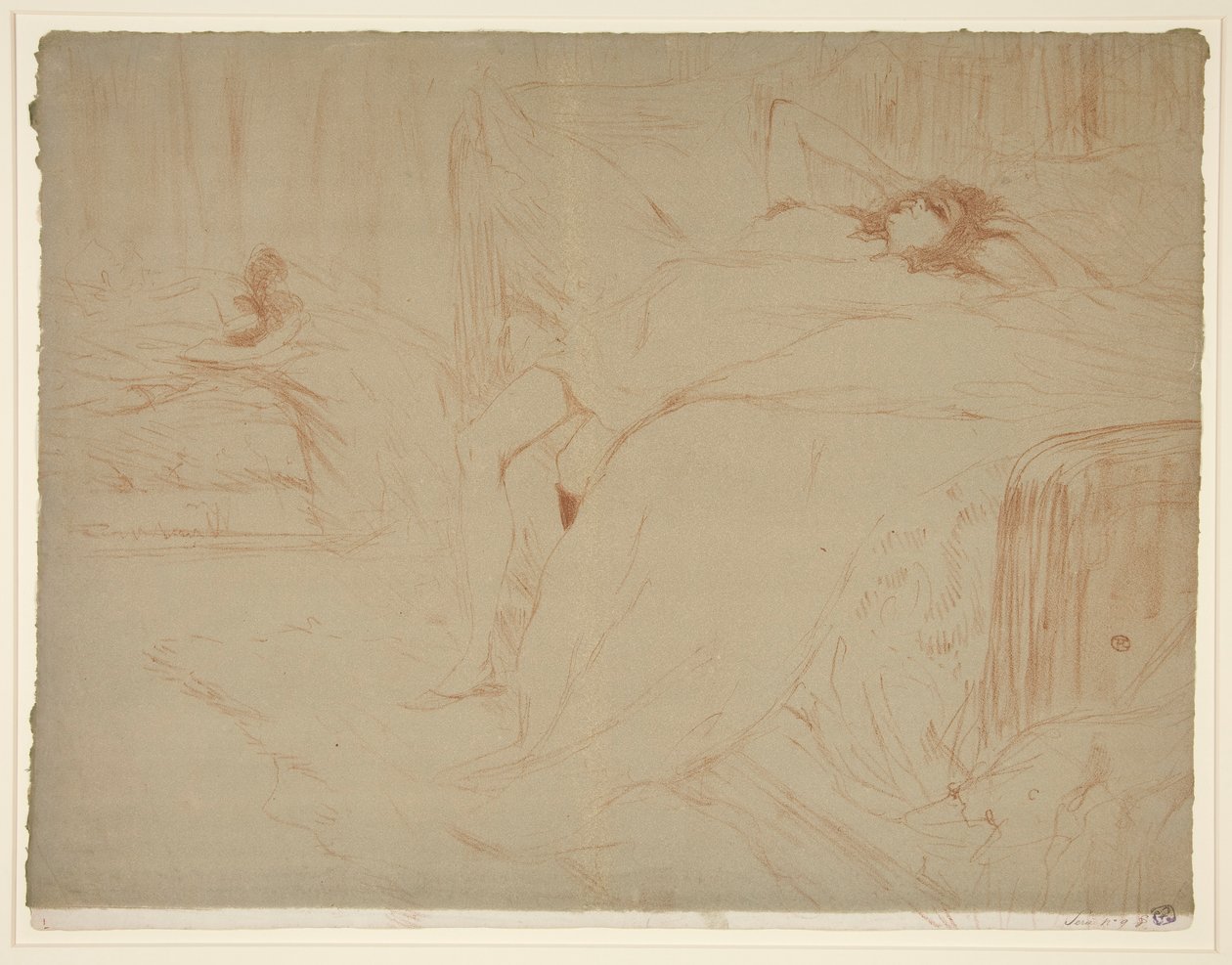Femme sur le dos, lassitude (Kvinde liggende på ryggen, træthed), fra serien Elles af Henri de Toulouse Lautrec