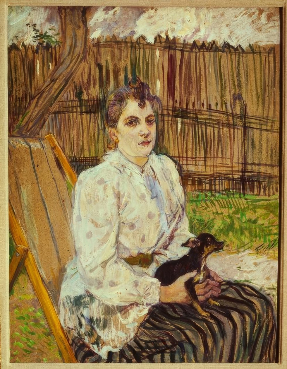 Kvinde med hund af Henri de Toulouse Lautrec