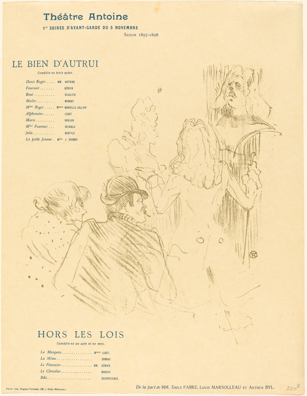 Hyldest til Moliere af Henri de Toulouse Lautrec
