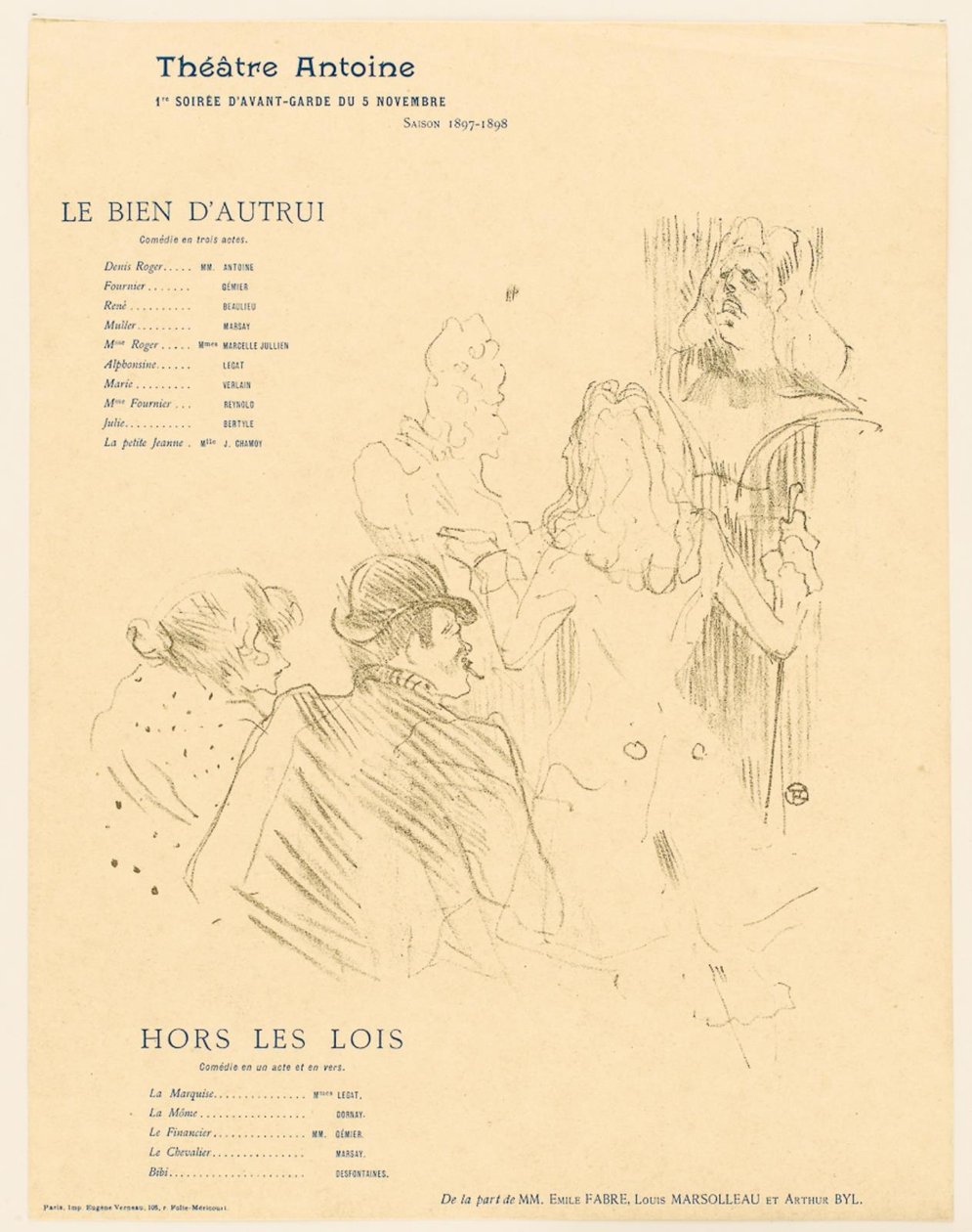 Hyldest til Moliere af Henri de Toulouse Lautrec