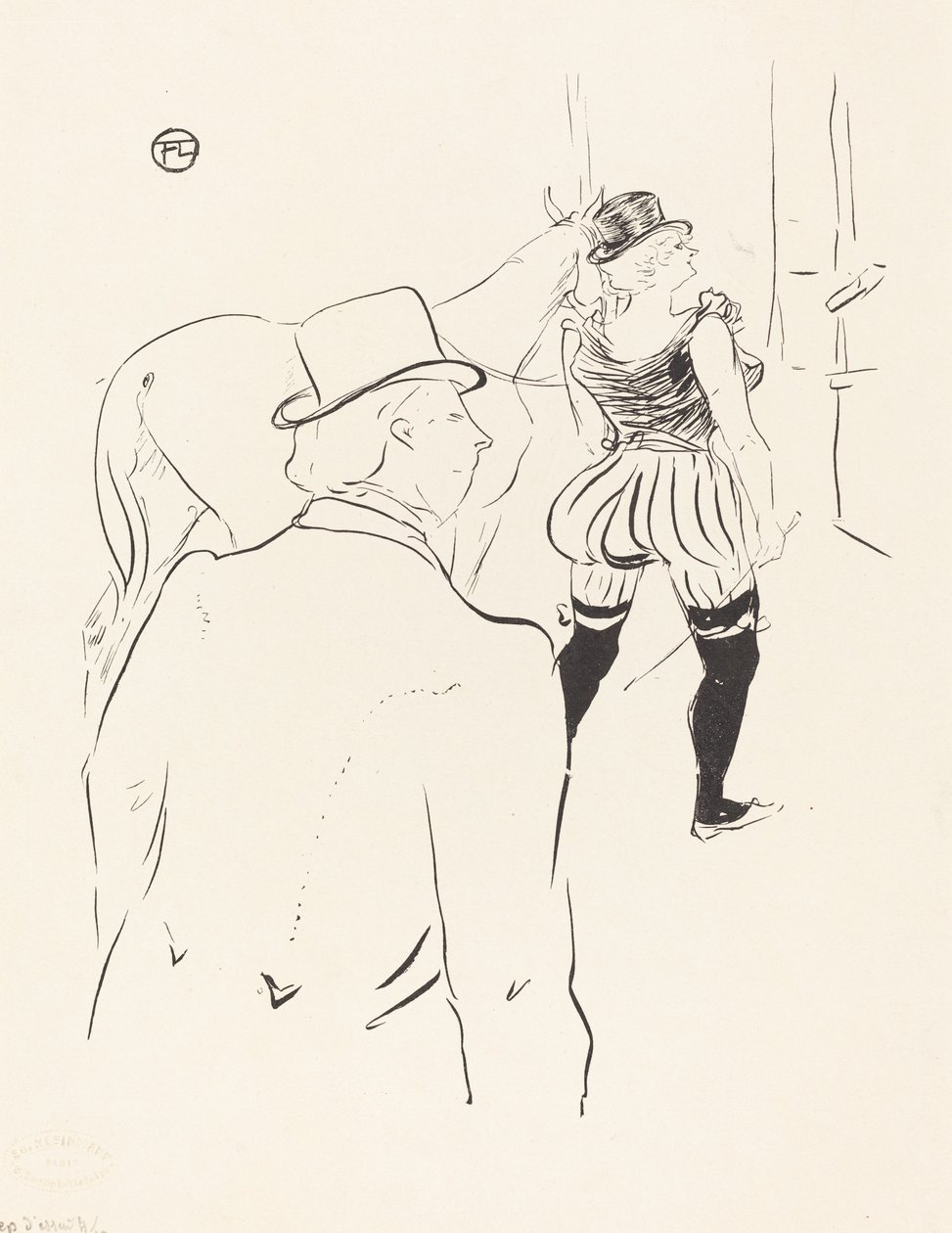 I Folies-Bergeres vinger: Fru Lona Barrison med sin leder og mand af Henri de Toulouse Lautrec