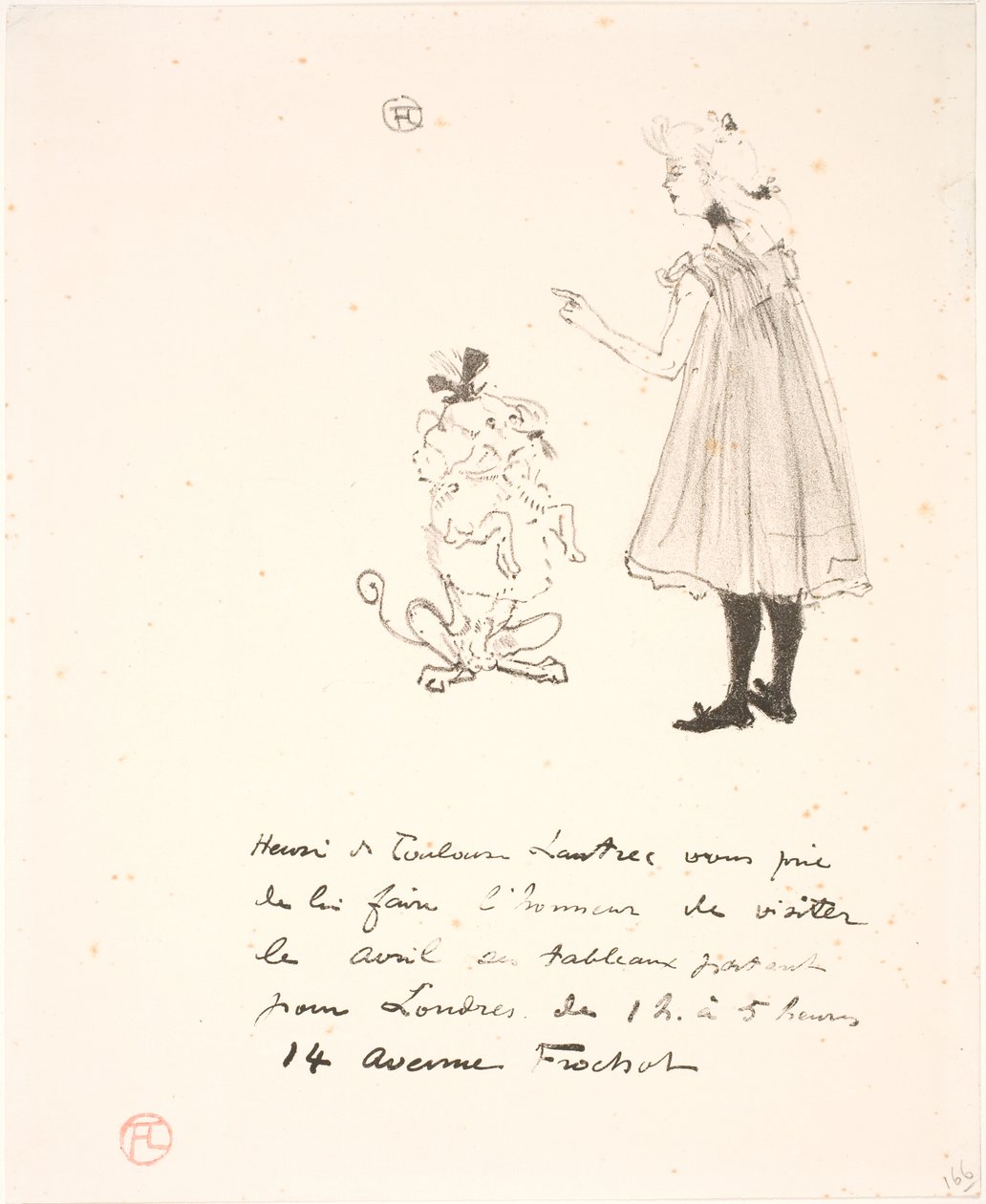 Invitation til udstilling af Henri de Toulouse Lautrec