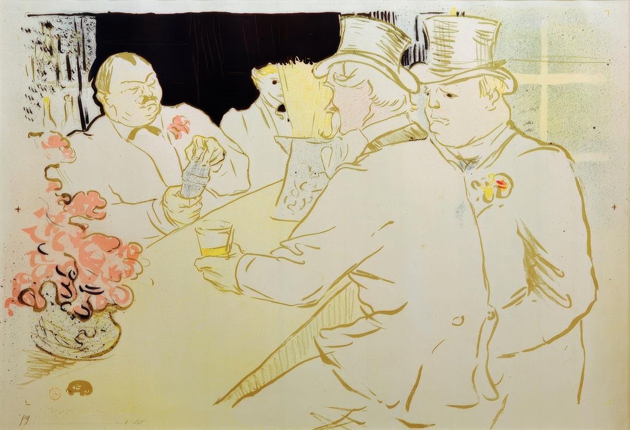 Irish American Bar, Rue Royale, The Chap Book af Henri de Toulouse Lautrec