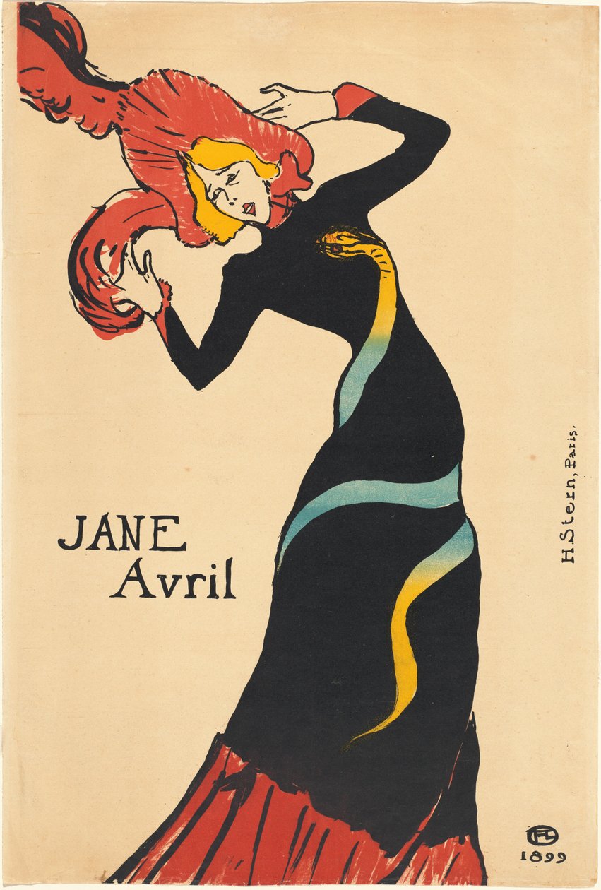Jane Avril af Henri de Toulouse Lautrec