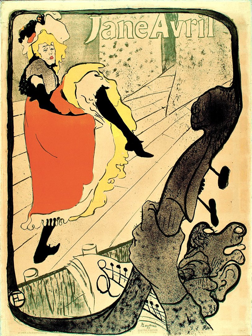 Jane Avril, 1893., 1893. af Henri de Toulouse Lautrec