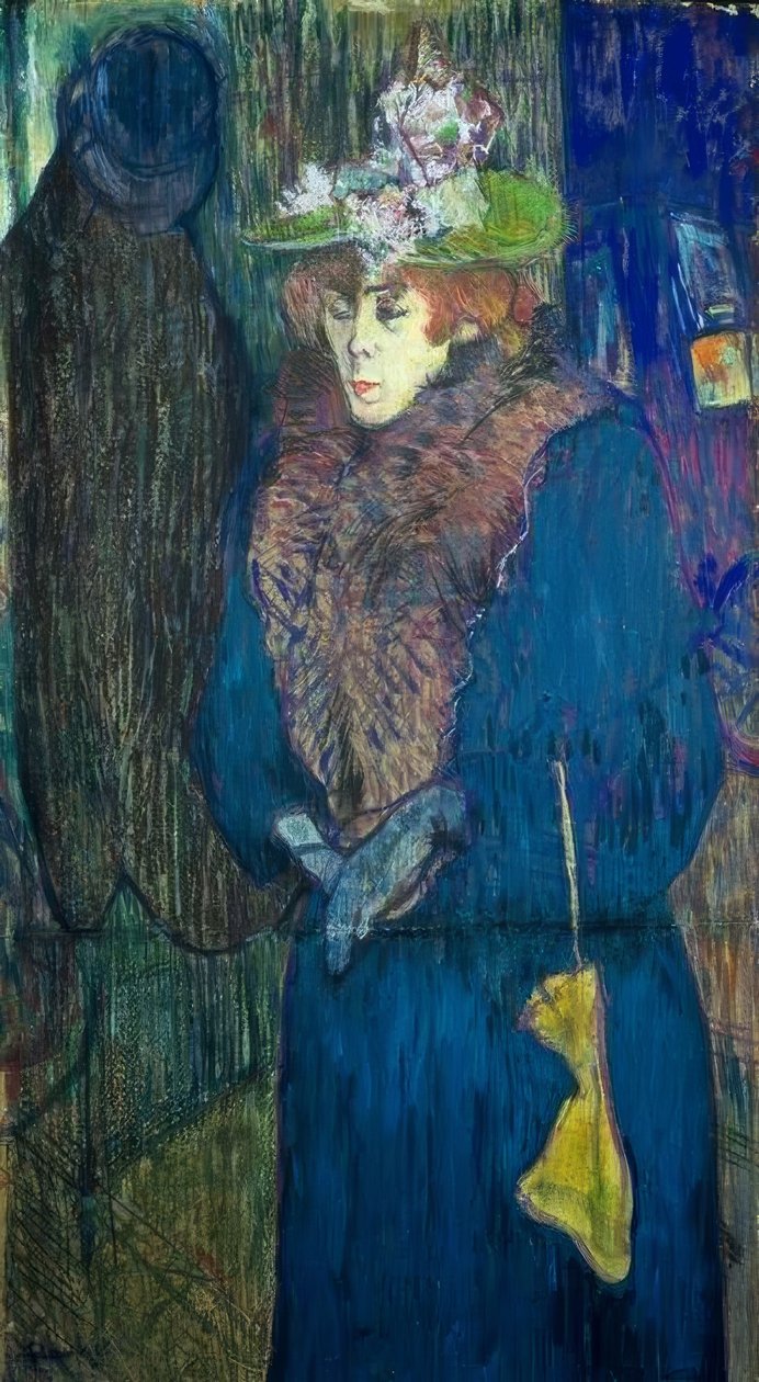 Jane Avril på vej ind i Moulin Rouge af Henri de Toulouse Lautrec