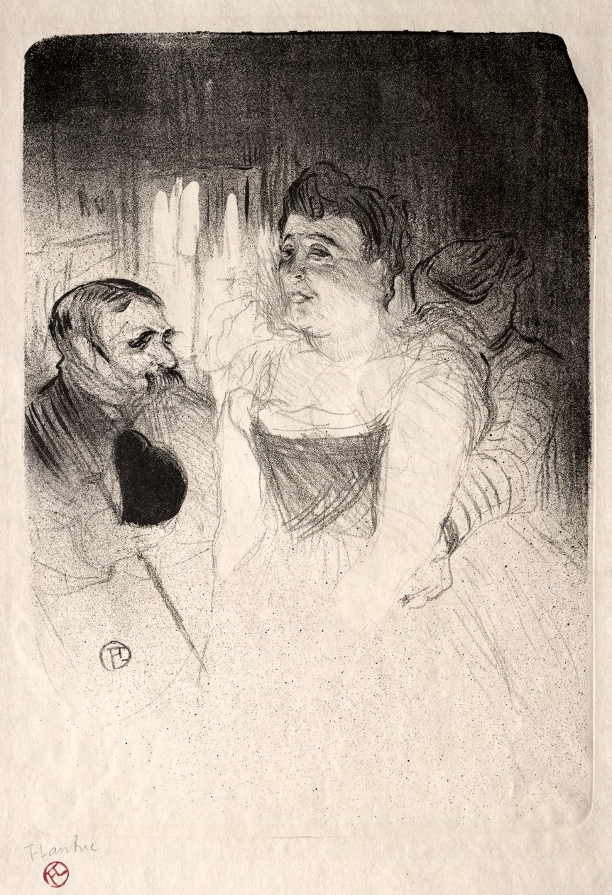 Judic in the Loge, 1894. af Henri de Toulouse Lautrec