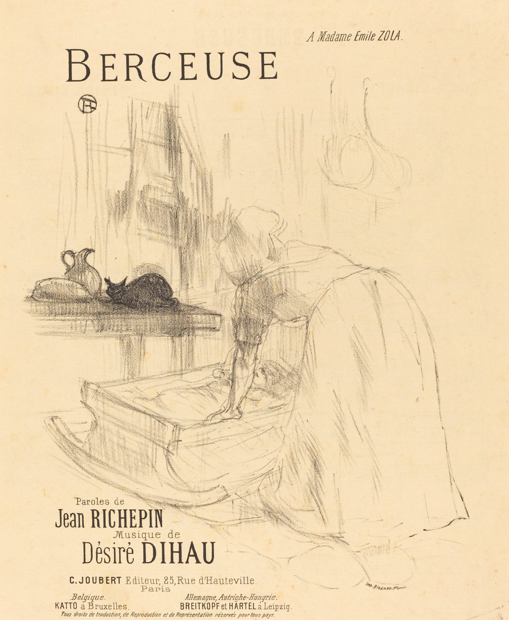 Vuggevisen, 1895-1896. af Henri de Toulouse Lautrec