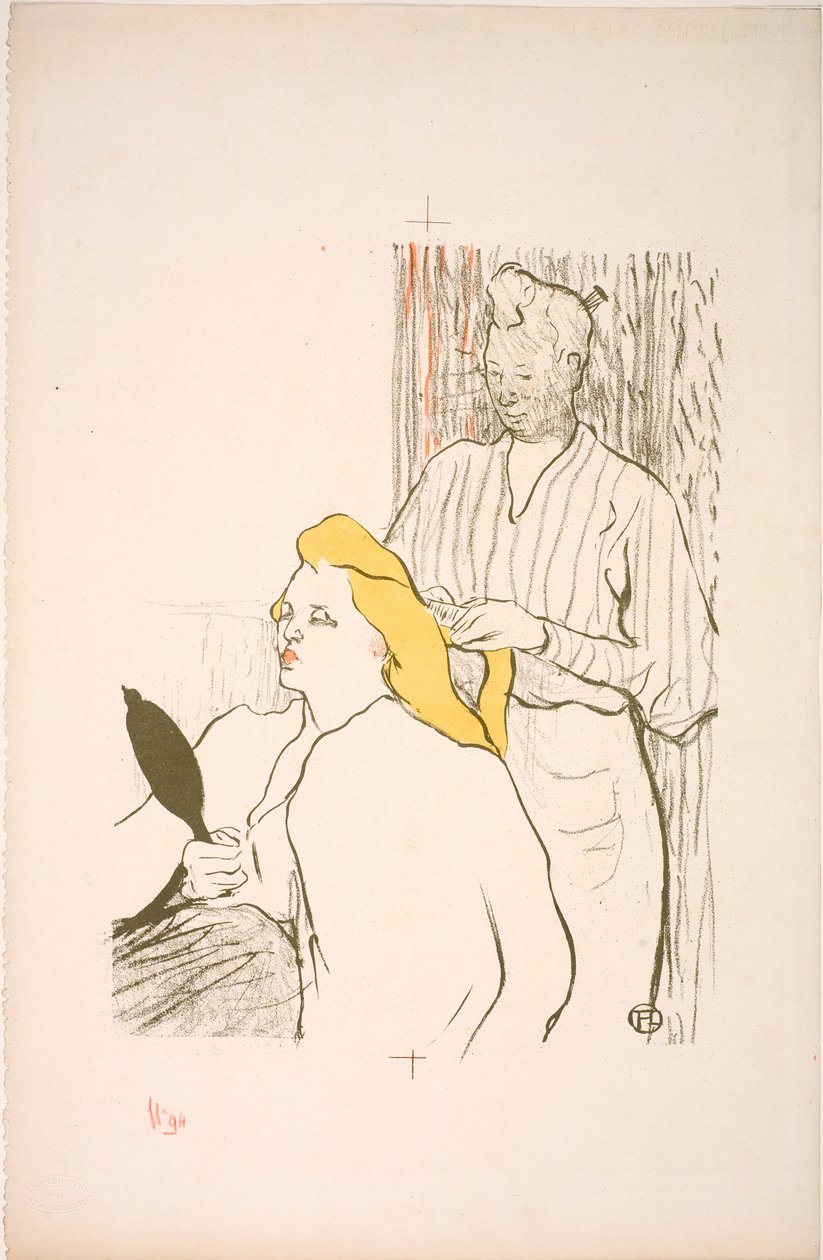 Frisuren. Gratis teaterprogram af Henri de Toulouse Lautrec