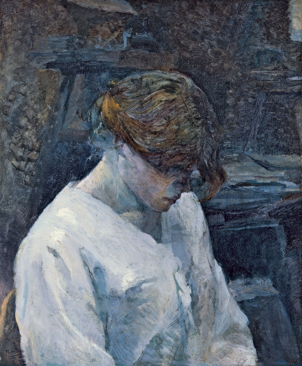 La Rousse i en hvid bluse af Henri de Toulouse-Lautrec
